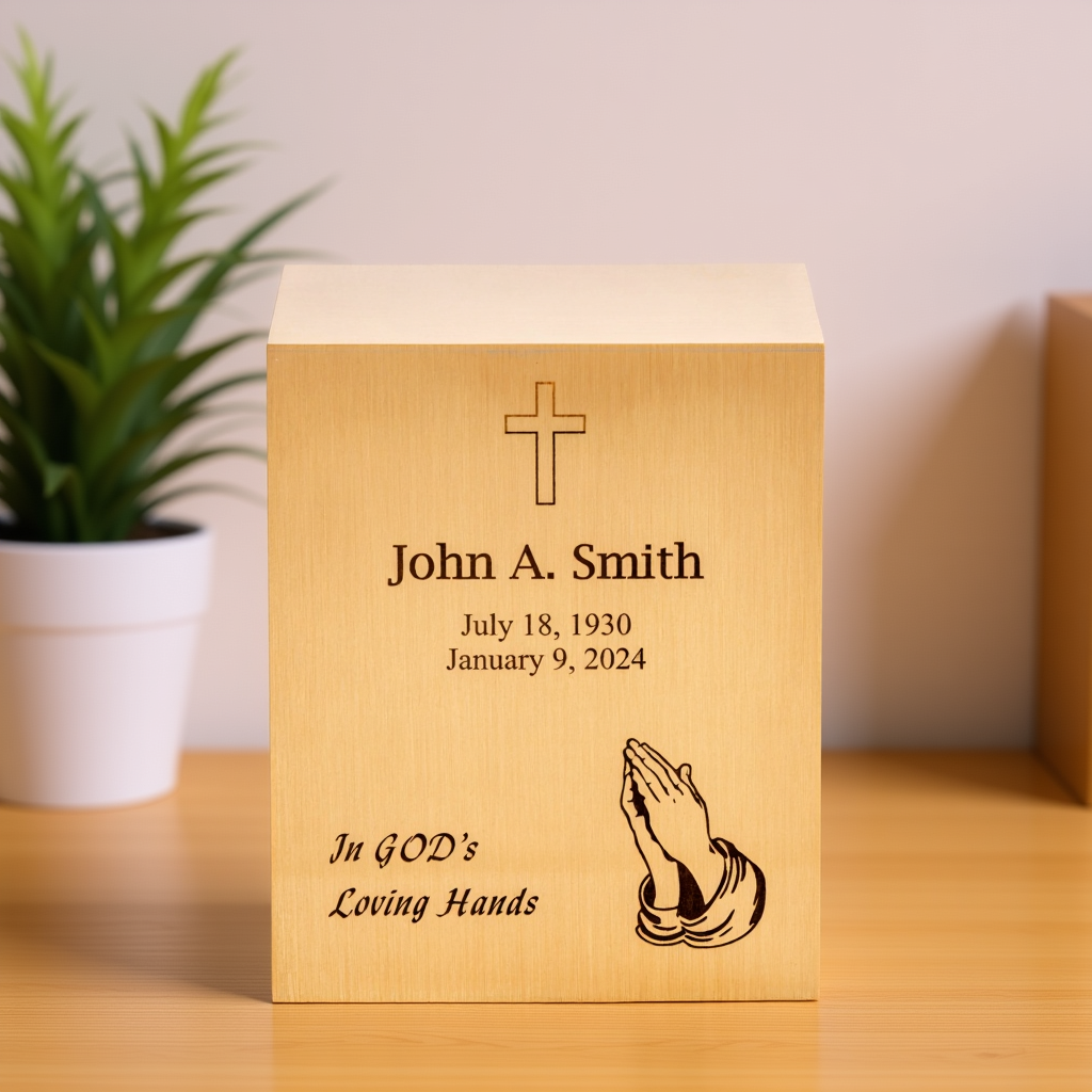 Bronze Cube Adult Urn