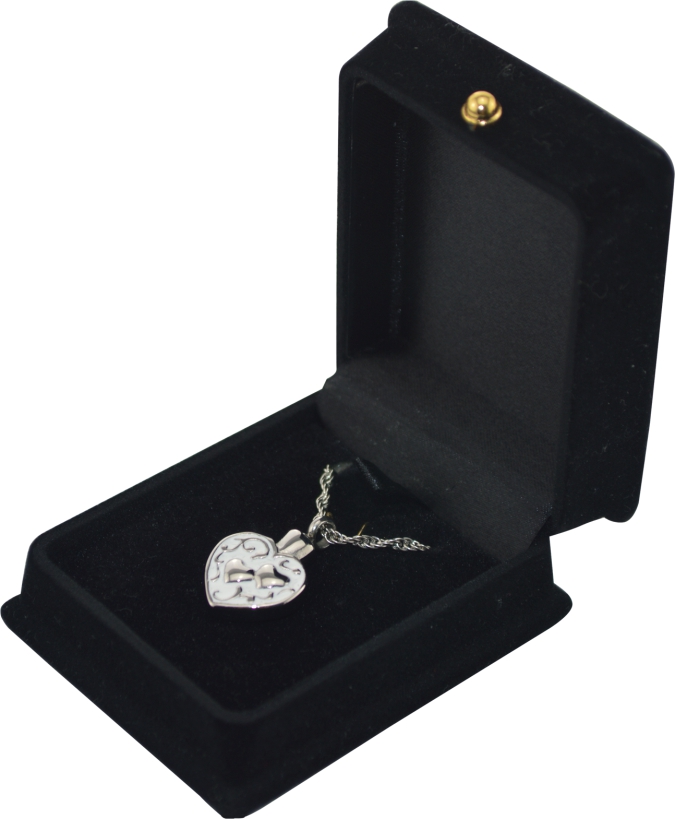 Double Heart in White Pendant