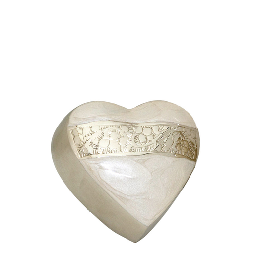 [515 MPS] Mother of Pearl Silver Brass Heart Keepsake